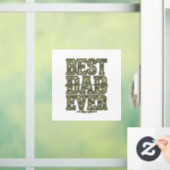 Best Dad Ever Camo Vintage Engraving Design_1 Fensteraufkleber (Zuhause)