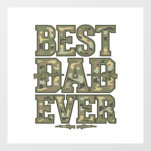 Best Dad Ever Camo Vintage Engraving Design_1 Fensteraufkleber (Blatt)