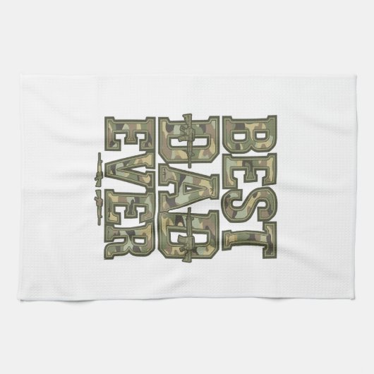 Best Dad Ever Camo Vintage Engraving Design_1 Geschirrtuch (Horizontal)