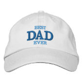Best Dad Ever Classic Blue Typography White Bestickte Baseballkappe (Vorderseite)