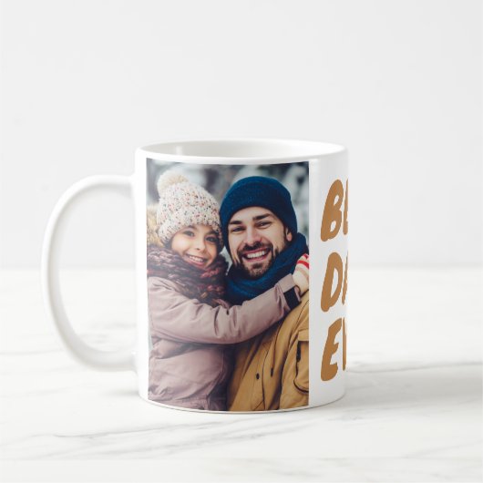Best. Dad. Ever. Custom 2 Photo Kaffeetasse (Links)