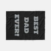 Best Dad Ever Custom Fleece Blanket Black (Vorderseite (Horizontal))