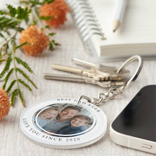 Best dad Ever Custom Foto Schlüsselanhänger (Vorderseite rechts)