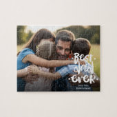 Best Dad Ever Custom Photo From Kids White Script Puzzle (Horizontal)