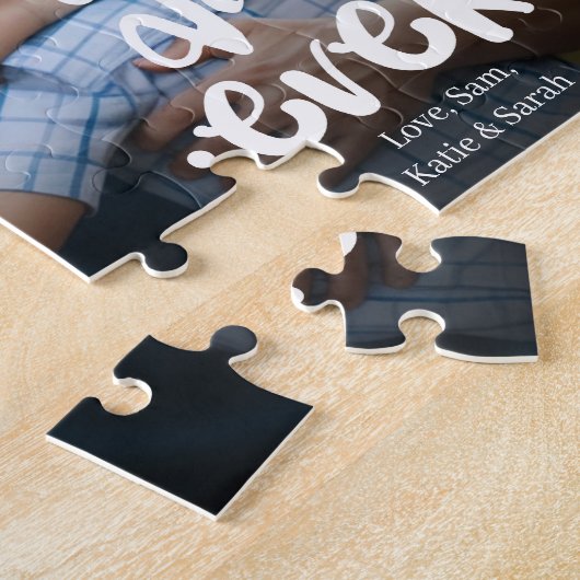 Best Dad Ever Custom Photo From Kids White Script Puzzle (Seite)