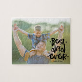 Best Dad Ever Custom Photo From Son Black Script Puzzle (Horizontal)