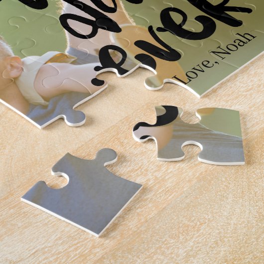 Best Dad Ever Custom Photo From Son Black Script Puzzle (Seite)