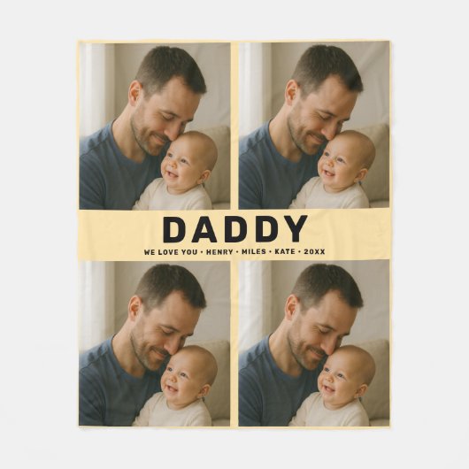 Best Dad Ever Custom Photo | Personalized Father’s Fleecedecke (Vorderseite)