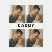 Best Dad Ever Custom Photo | Personalized Father’s Fleecedecke (Vorderseite)