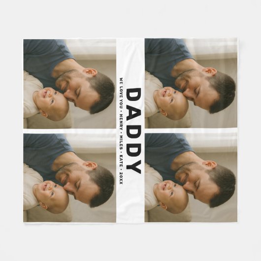 Best Dad Ever Custom Photo | Personalized Father’s Fleecedecke (Vorderseite (Horizontal))