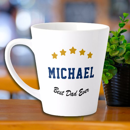 Best Dad Ever Custom Text Gold Stars Personalized Milchtasse