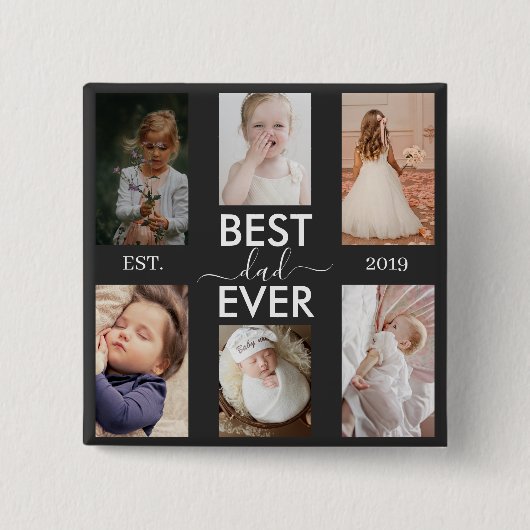 Best Dad Ever Customizable year and images Button (Vorderseite)