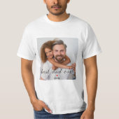 Best Dad Ever Cute Red Heart Custom Photo & Text T-Shirt (Vorderseite)
