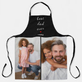 Best Dad Ever Cute Red Heart Customs Two Photo Schürze (Vorderseite)