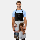 Best Dad Ever Cute Red Heart Customs Two Photo Schürze (Getragen)