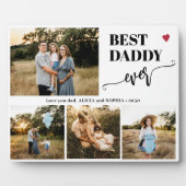 Best dad ever family photo collage heart fotoplatte (Vorderseite)