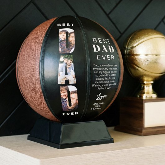 Best Dad Ever Father’s Day Photo Collage Gift Basketball