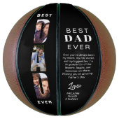 Best Dad Ever Father’s Day Photo Collage Gift Basketball (Vertikal)