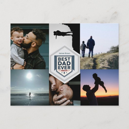 Best Dad Ever Fatherhood Typography Design Postkarte (Vorderseite)