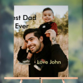 Best dad ever father's dad gift photo name simple  acrylschild (Neutral)