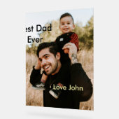 Best dad ever father's dad gift photo name simple acrylschild (Winkel)
