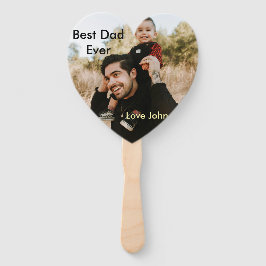 Best dad ever father's dad gift photo name simple  fächer