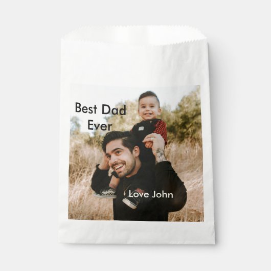 Best dad ever father's dad gift photo name simple geschenktütchen (Vorderseite)