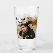 Best dad ever father's dad gift photo name simple  glas (Rückseite)