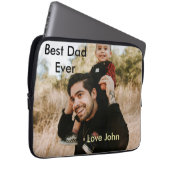 Best dad ever father's dad gift photo name simple laptopschutzhülle (Vorne Rechts)