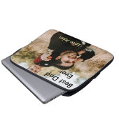 Best dad ever father's dad gift photo name simple  laptopschutzhülle (Vorne Knopf)