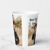 Best dad ever father's dad gift photo name simple pappbecher (Rechts)