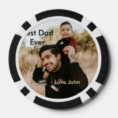 Best dad ever father's dad gift photo name simple pokerchips (Rückseite)