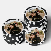 Best dad ever father's dad gift photo name simple  pokerchips (Stapel)