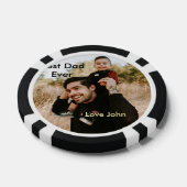 Best dad ever father's dad gift photo name simple pokerchips (Einzeln)