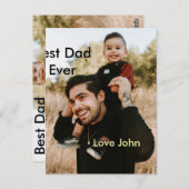 Best dad ever father's dad gift photo name simple postkarte (Vorne/Hinten)