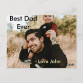 Best dad ever father's dad gift photo name simple postkarte (Rückseite)