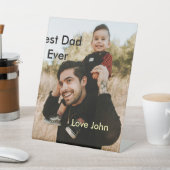 Best dad ever father's dad gift photo name simple sockelschild (In SItu)