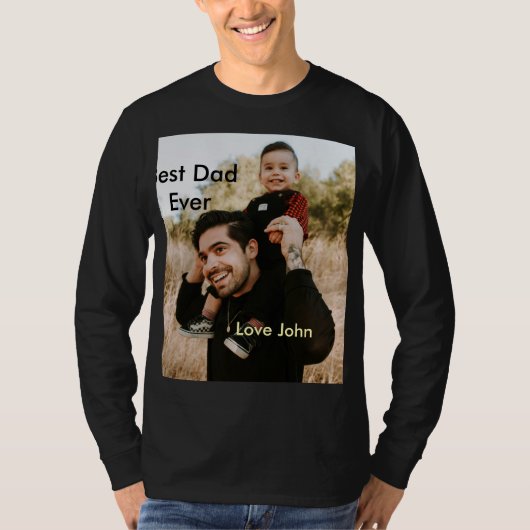 Best dad ever father's dad gift photo name simple  T-Shirt (Vorderseite)
