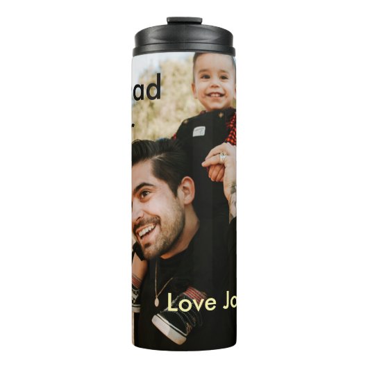 Best dad ever father's dad gift photo name simple thermosbecher (Vorderseite)