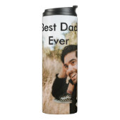 Best dad ever father's dad gift photo name simple thermosbecher (Nach links gedreht)