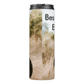 Best dad ever father's dad gift photo name simple thermosbecher (Rückseite)