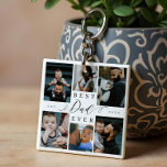 Best Dad Ever | Father's Day 6 Photo Collage Schlüsselanhänger<br><div class="desc">Celebrate your dad's unwavering love and cherished moments with our Best Father Ever Photo Collage Keychain. This personalized keychain serves as a perfect gift for Father's Day, birthdays, or any occasion to honor the special father in your life. Designed with simplicity and elegance, this keychain features a photo collage grid...</div>