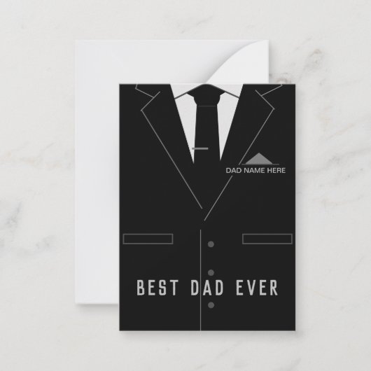 Best DAD Ever Father's Day Card - Your Name / Text Mitteilungskarte (Vorderseite)