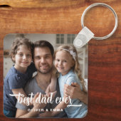 Best Dad Ever Father's Day Script Photo Schlüsselanhänger (Rückseite)