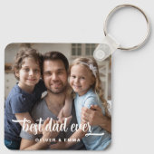 Best Dad Ever Father's Day Script Photo Schlüsselanhänger (Rückseite)