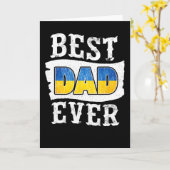 Best Dad Ever Father's Day Ukrainian Flag Ukraine  Karte (Gelbe Blume)