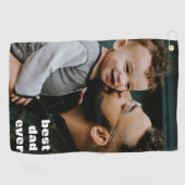 Best Dad Ever Full Photo Personalized Golfhandtuch (Horizontal)