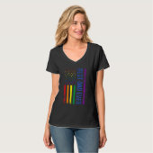 Best Dad Ever Gay Pride Rainbow American Flag Fath T-Shirt (Vorderseite Vollansicht)
