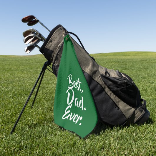'Best. Dad. Ever.' Green White Heartfelt Golfhandtuch (Gras)