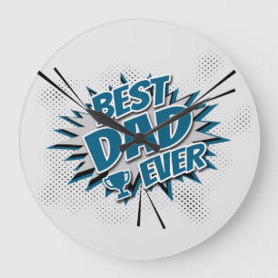 Best Dad Ever Große Wanduhr